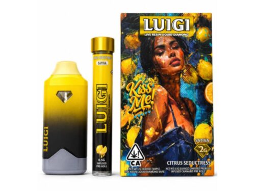 Luigi Citrus Seductress Disposable Series 8 Sativa Live Resin Liquid Diamonds 2G + Pre-Roll
